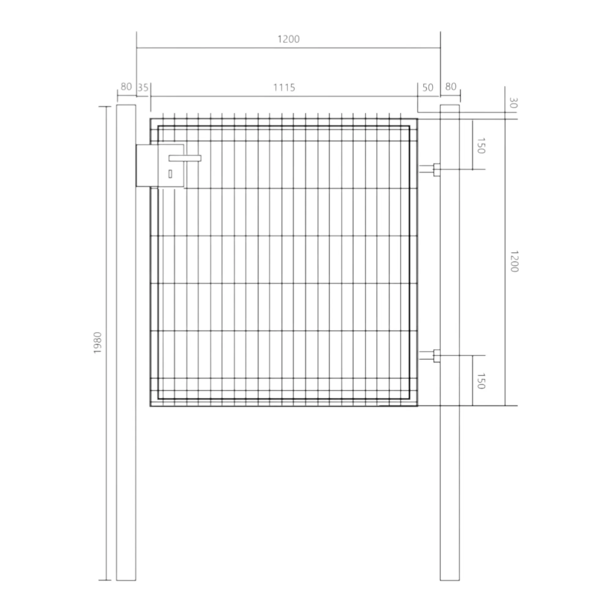 Bránka EGIDIA antracit 3D s prísluš. 1200x1230 mm