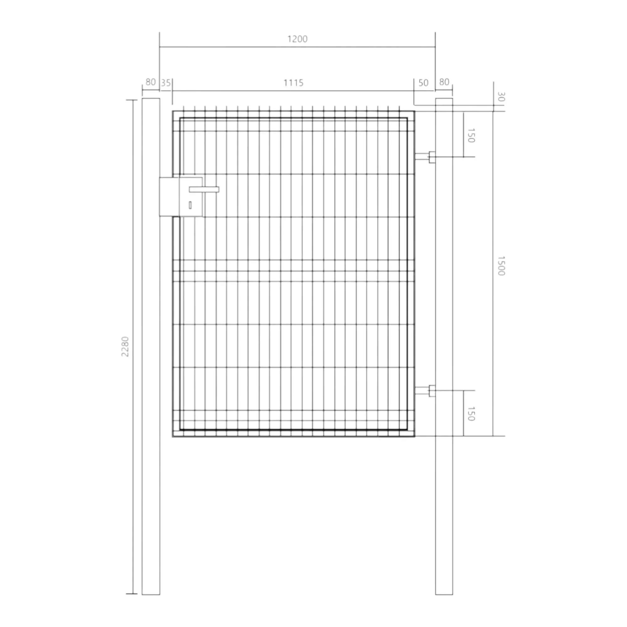 Bránka EGIDIA antracit 3D s prísluš. 1200x1530 mm