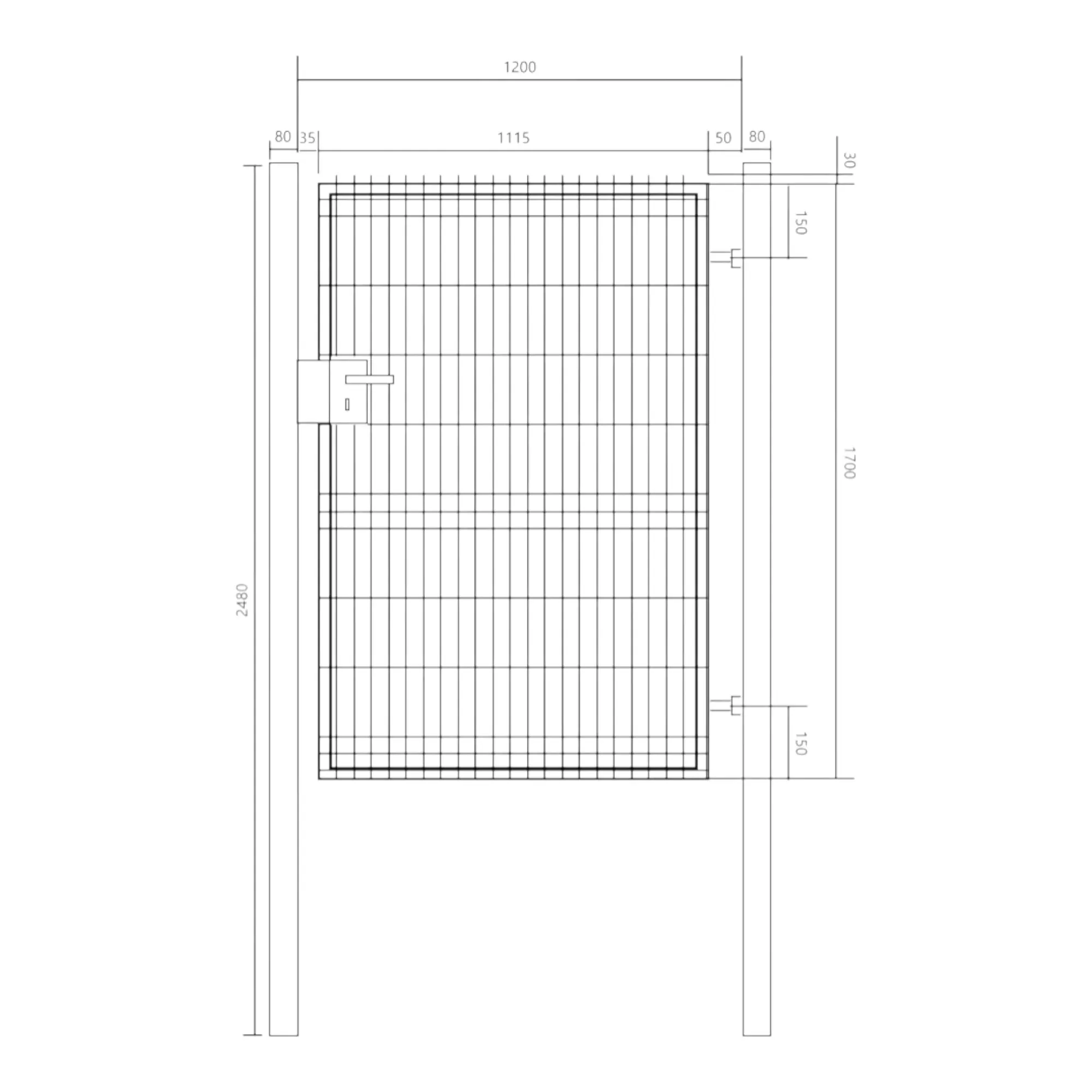 Bránka EGIDIA antracit 3D s prísluš. 1200x1730 mm