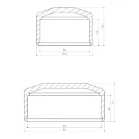 Krytka 40x60 mm stĺpika, čierna