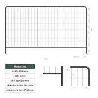 Mobilný panel štandardný 3434x2000 mm - RC