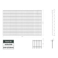 Plotový panel 2D 6/5/6 mm bez úpravy 2500x1630 mm