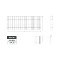 Plotový panel 2D 6/5/6 mm ZN 2500x1030 mm