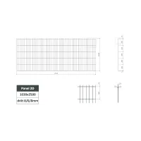 Plotový panel 2D 8/6/8 mm ZN 2500x1030 mm