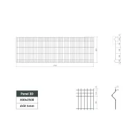 Plotový panel 3D 5 mm antracit 2500x830 mm