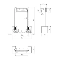 Príchytka panela UNI 40x60, čierna