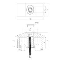 Príchytka plotových panelov 3D polyamidová - čierna + tex