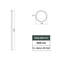 Stĺpik 38 mm zelený 2000 mm