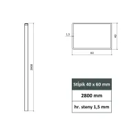 Stĺpik 40x60 mm zelený 2800 mm