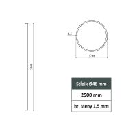 Stĺpik 48 mm antracit 2500 mm