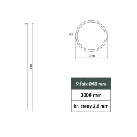 Stĺpik 48 mm ZN 3000 mm/hrúbka 2,6mm
