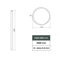 Stĺpik 60 mm ZN 2000 mm/hrúbka 2,6mm
