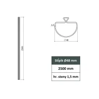 Stĺpik Aquigraf 48 mm, zelený 2500 mm