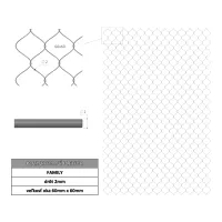 Štvorhranné pletivo Family ZN 60x2.0x1000 mm