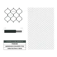 Štvorhranné pletivo Standard antracit 50x2.5(1.7)x1500 mm