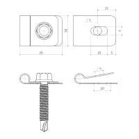 Univerzálna príchytka 3D panela, zelená